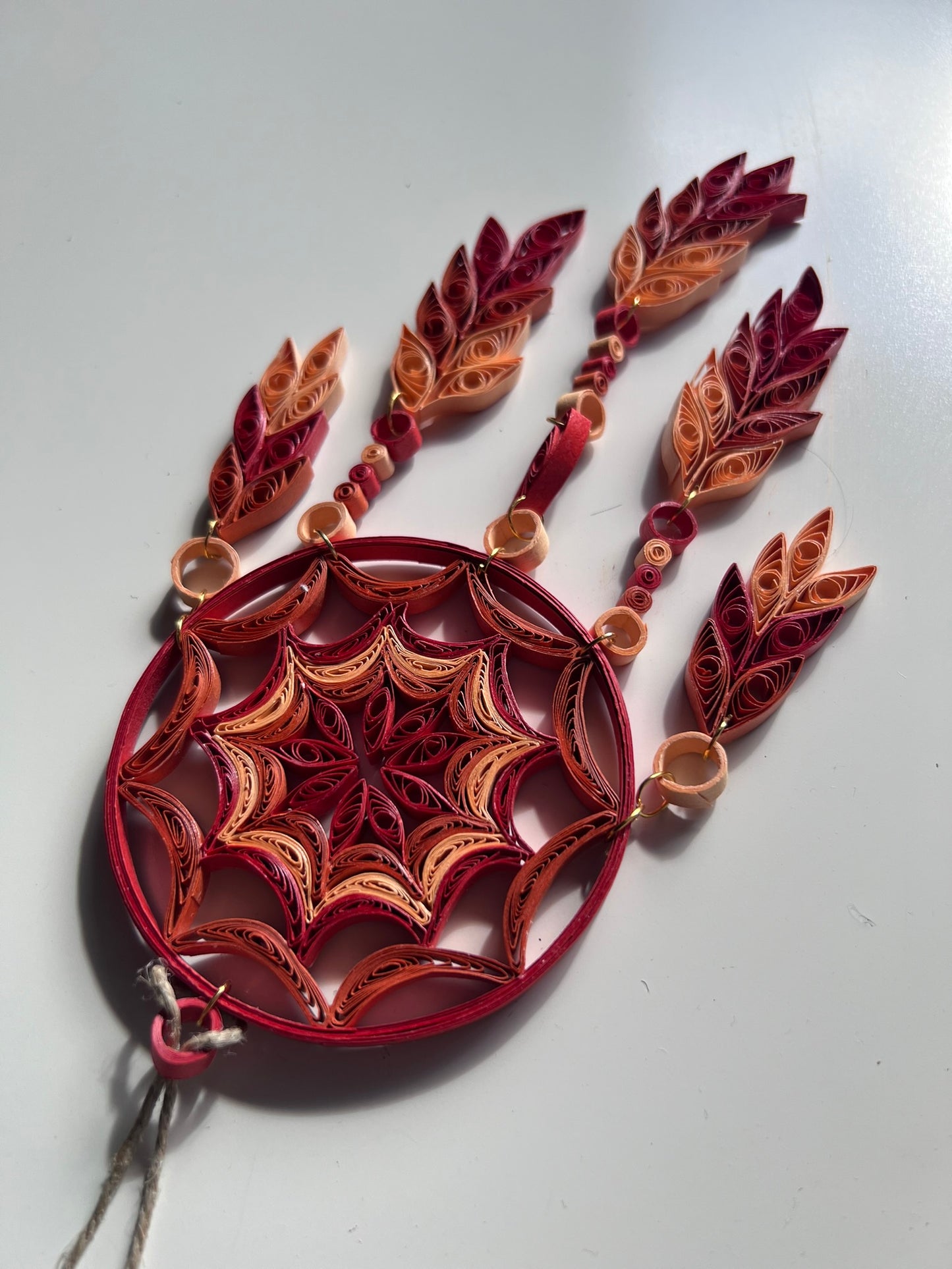 Dream Catcher Red orange color Wall hanging