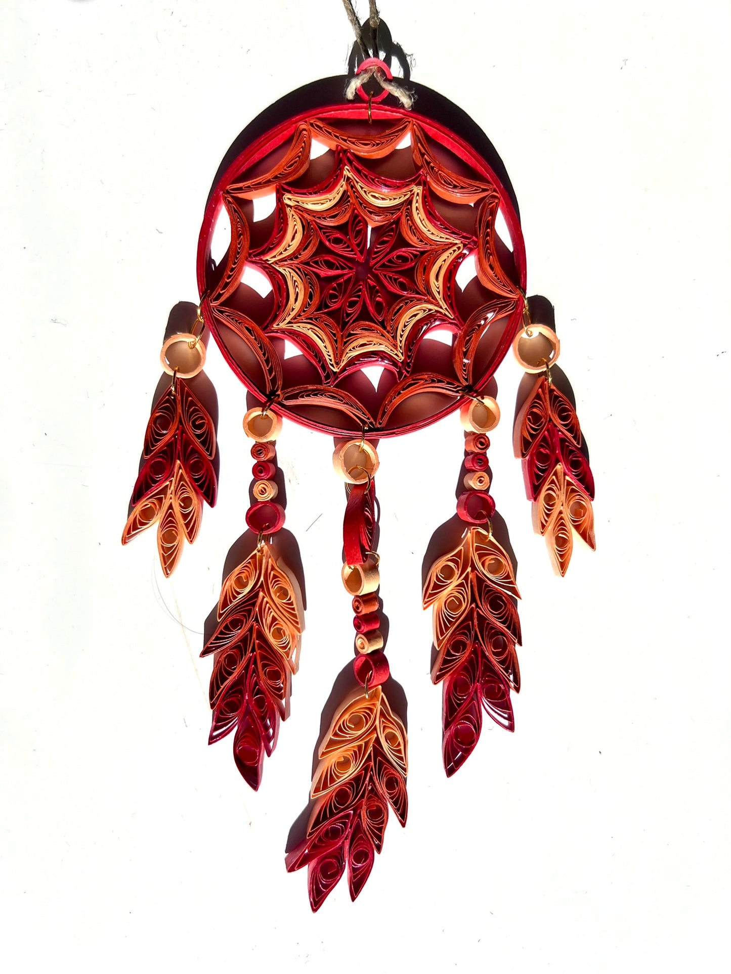Dream Catcher Red orange color Wall hanging