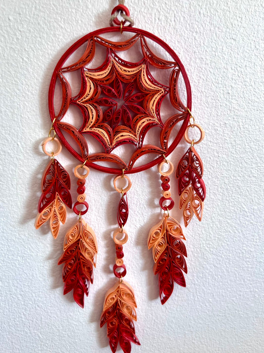 Dream Catcher Red orange color Wall hanging